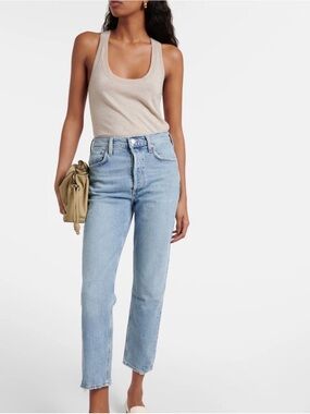 Agolde Riley Crop Light Wash Jeans